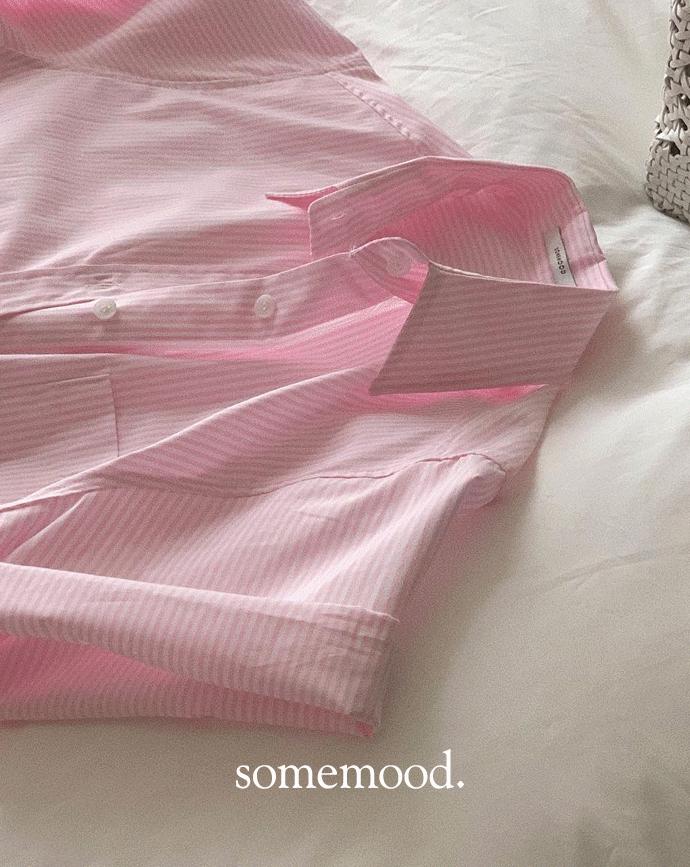 [Somemood] Hear shirts (stripe pink)