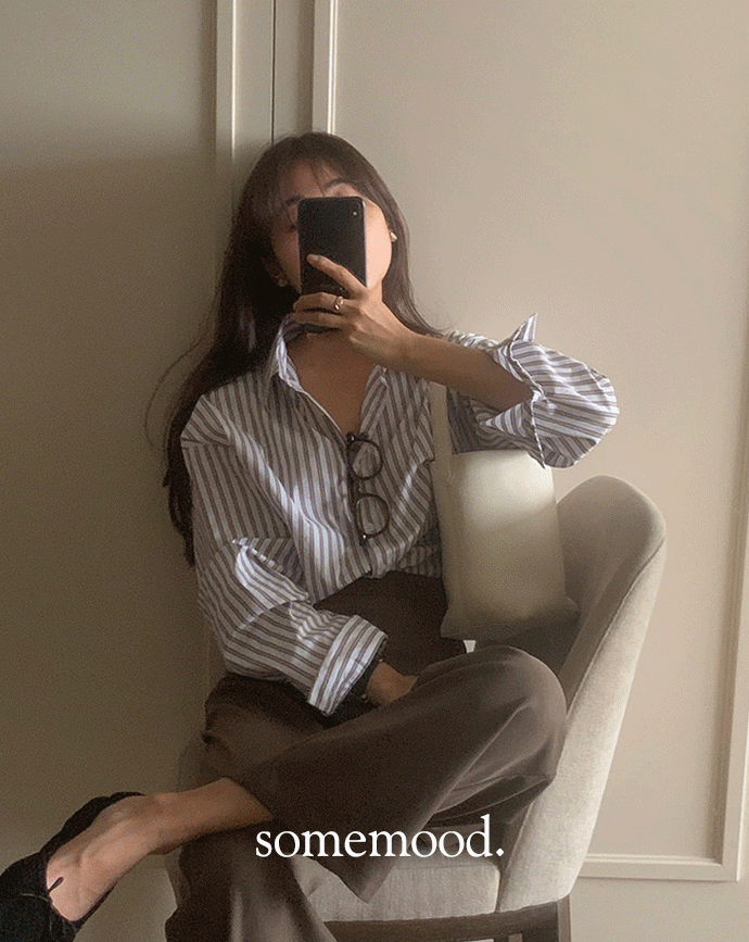 [Somemood] Hannah shirts (brown stripe)