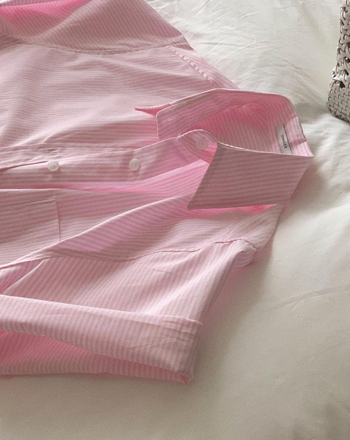 [Somemood] Hear shirts (stripe pink)